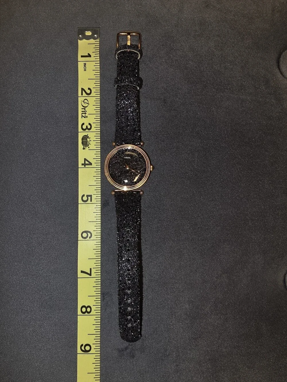 RARE FOSSIL Limited Edition Women's Lyric Black & Rose Gold Glitz Watch LE1072